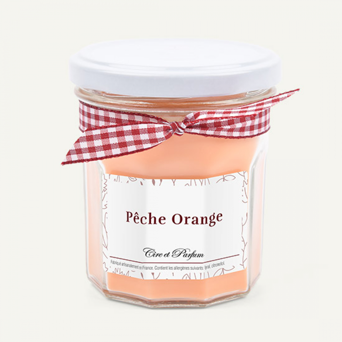 Bougie Pot de confiture - Pêche Orange