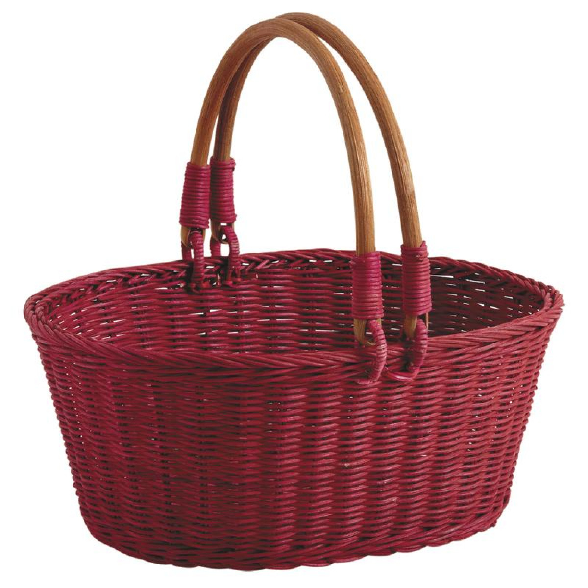 Panier en rotin rouge PM