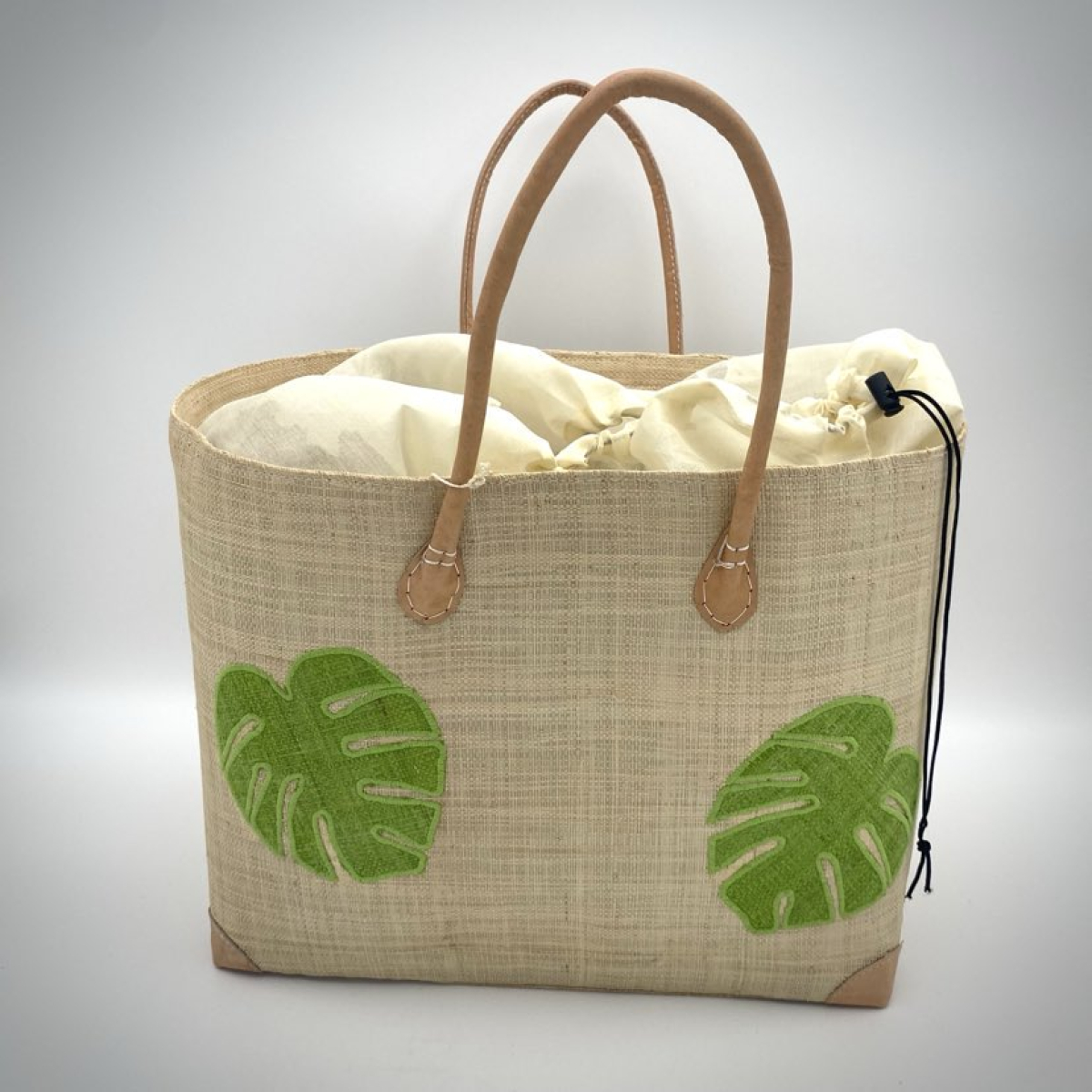 Beige‘Feuille’ shopping bag - GM