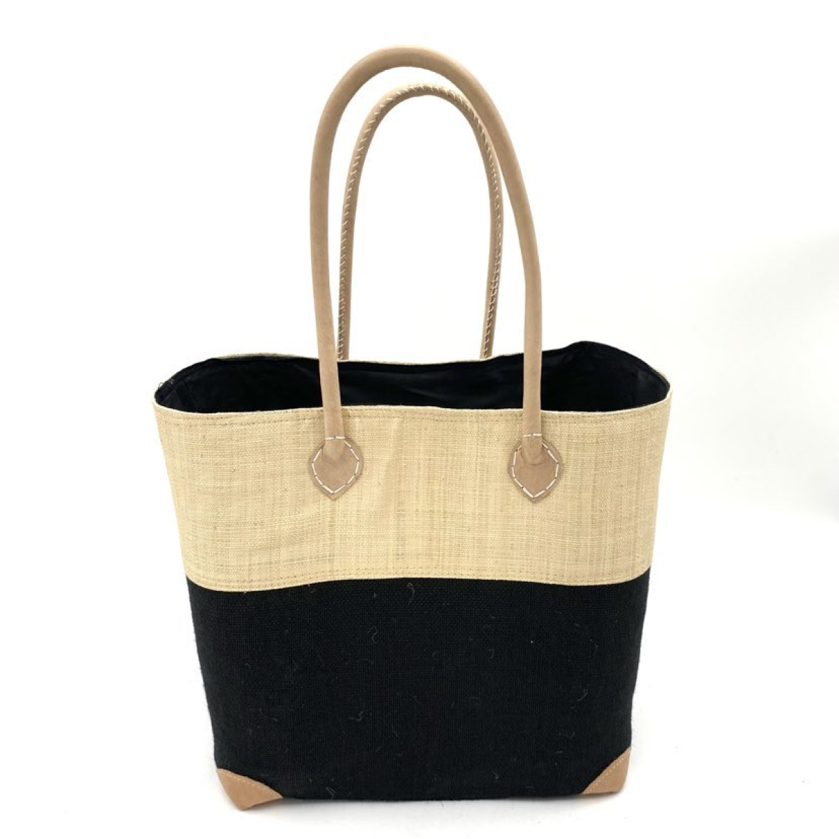 Cabas 2 tons noir - MM