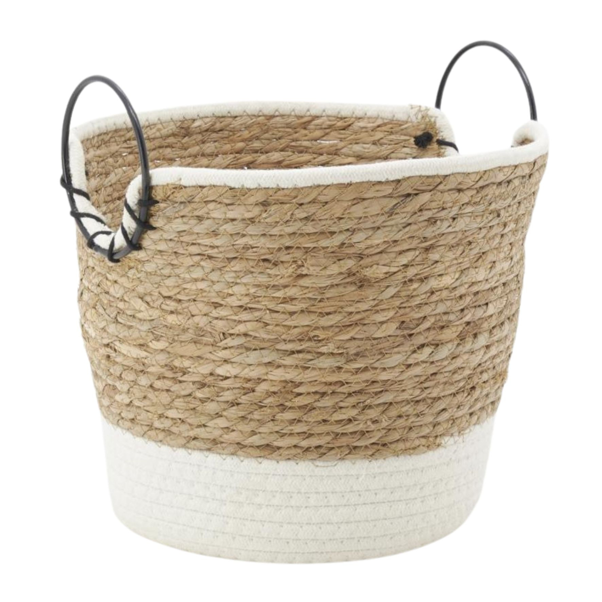 Cache pot anneaux noir - GM