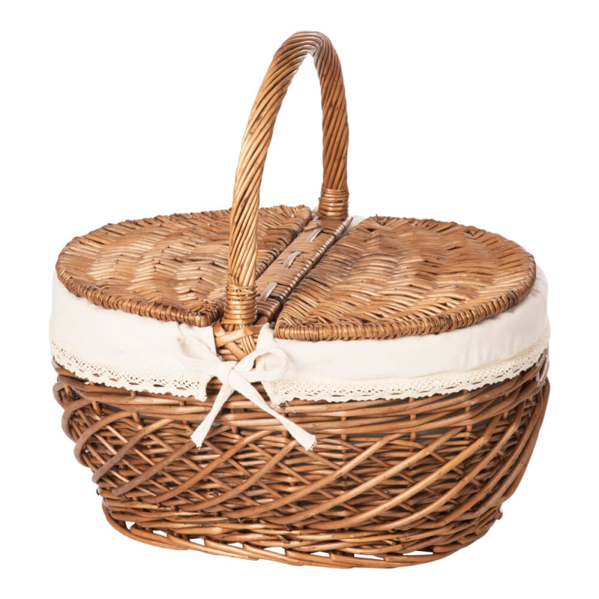 Oval basket with lid