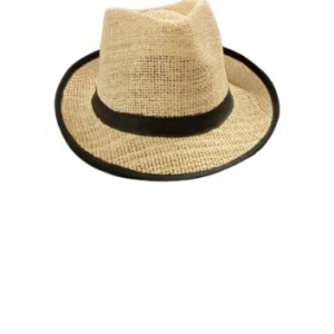 Raphia hat with black ribbon