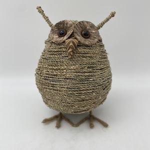 Chouette Décorative en Paille Torsadée