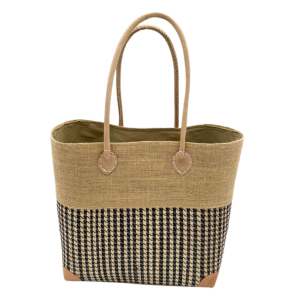 2-tone checked tote bag - MM