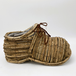 Cache Pot Chaussure PM en Paille Enrobée Naturelle