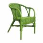 Chaise verte pour enfant en rotin naturel